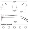 KOOSUFA Rimless Anti-Blue Light Reading Glasses view 2