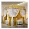 Deluxe Double-Layer Bed Canopy with Mosquito Net and Holder, Yellow, 180X2 view 1