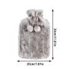 2 L Hot Water Bottle with Plush Faux-Fur Cover, Removable view 4