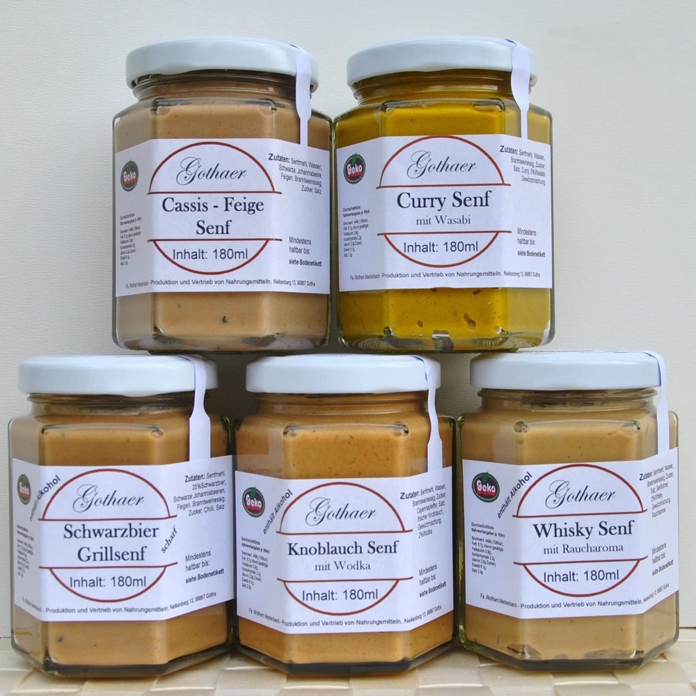 Original Gothaer Mustard Selection, 5 x 180 ml Jars | Set 1