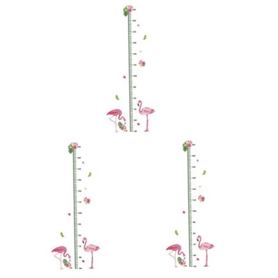 Levemolo 3-Piece Height Chart Wall Stickers for Kids' Rooms with Colorful Animal Designs
