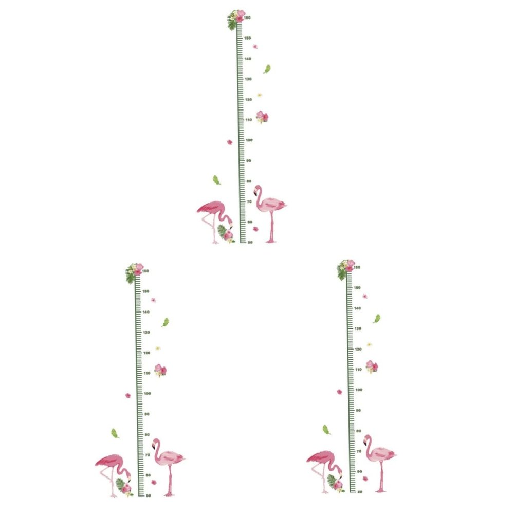 Levemolo 3-Piece Height Chart Wall Stickers for Kids' Rooms with Colorful Animal Designs