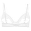 Manyakai Women's Sheer Lace Open-Bust Bra, White, XXL view 2