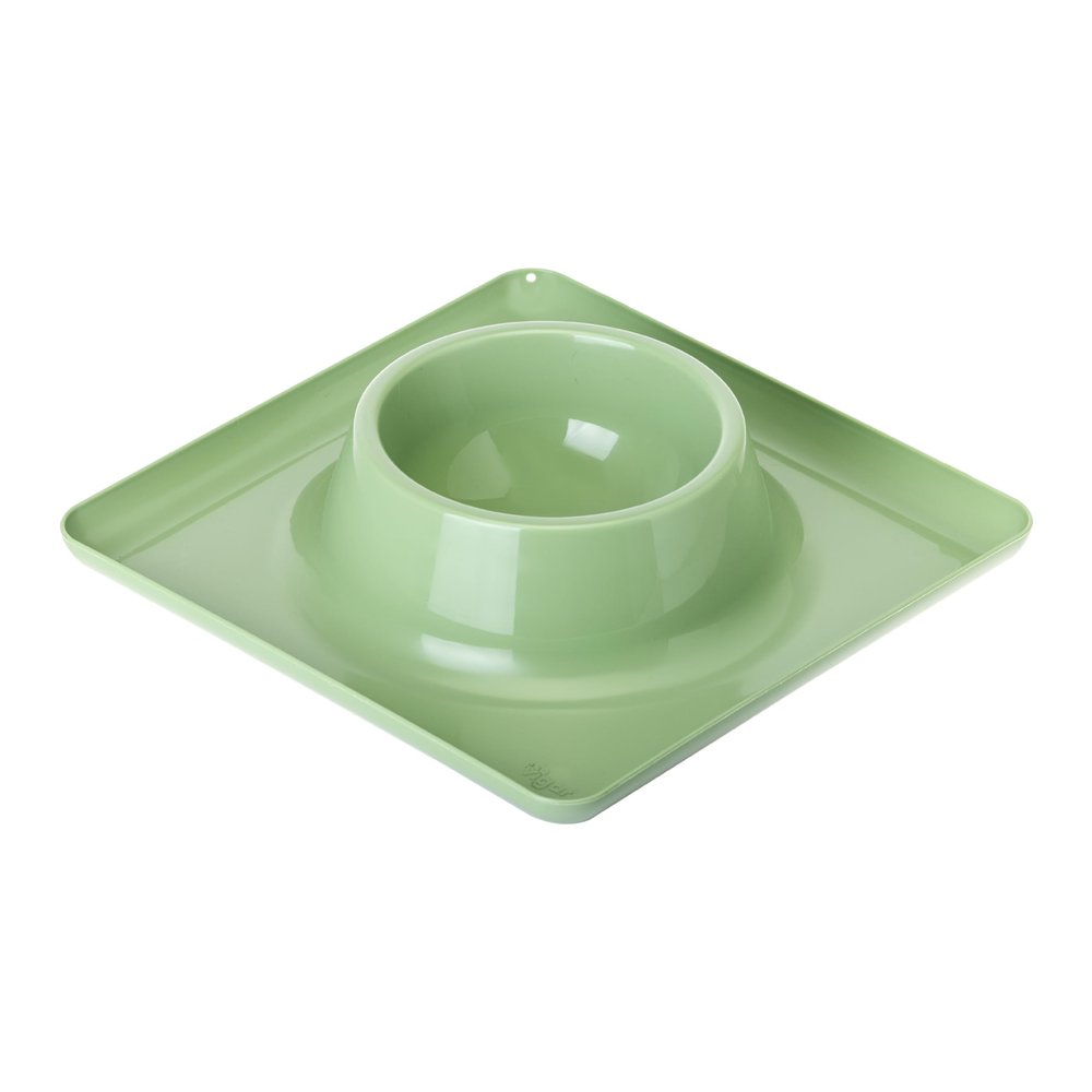 VIGAR Wall Off Pets Club Pet Food Bowl, Green, 33.5 x 33.5 x 8.5 cm