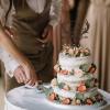 Custom Letter H Wreath Cake Topper, Wood Brown view 4