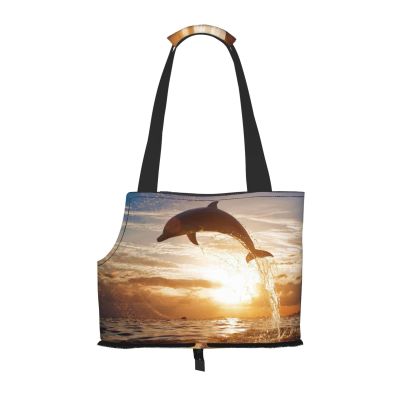 Funny Animal Dolphin Foldable Pet Carrier Bag for Puppies, Small Dogs and Cats