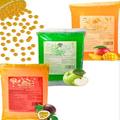 Popping Boba Mix for Bubble Tea, 3 x 600 g, Mango, Green Apple & Passion Fruit