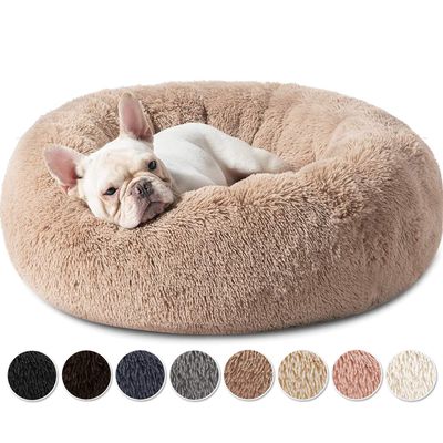 Yurun Donut Pet Bed, Soft Washable Dog Bed, Premium Doughnut-Shaped Cat Bed for Cats and Small to Medium Dogs, Light Brown, 70 x 70 x 20 cm