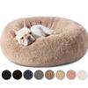 Yurun Donut Pet Bed, Soft Washable Dog Bed, Premium Doughnut-Shaped Cat Bed for Cats and Small to Medium Dogs, Light Brown, 70 x 70 x 20 cm view 1