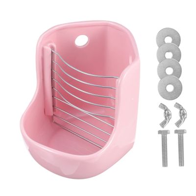 Ceramic Food Bowl for Small Animals with Tip-Resistant Design, Pink