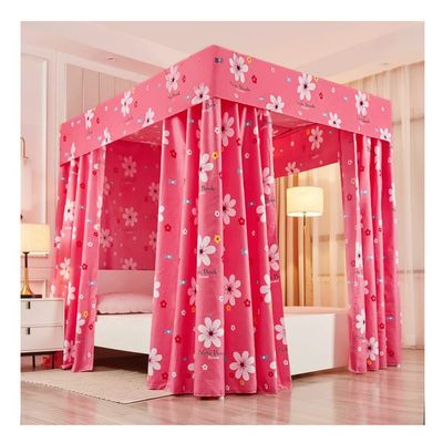Mosquito Net Bed Canopy with 4 Corner Posts, 120 x 200 x 200 cm, Color C