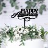 Happy Anniversary Wedding Cake Topper, Black view 4