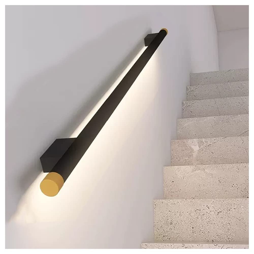 LED Stair Handrail – Illuminated Aluminum Handrail for Indoor and Outdoor Stairs, RVs and Campers (Black, 39.3 in/1 m)
