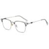 Lanomi Men's Blue-Light-Blocking Rectangular Half-Rim Reading Glasses, Clear Gray, +2.0 view 1