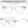 Lanomi Men's Blue-Light-Blocking Rectangular Half-Rim Reading Glasses, Clear Gray, +2.0 view 3