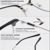 Lanomi Men's Blue-Light-Blocking Rectangular Half-Rim Reading Glasses, Clear Gray, +2.0 view 4
