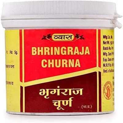 CROV Vyas Bhringaraj Churna, 100 g, for Hair Loss, Dull Hair, Gray Hair and Baldness Prevention, 200 g (2-Pack)