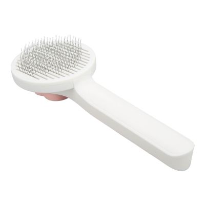 Buhb Cat Grooming Brush, Stainless Steel Comfortable Pet Brush (Pink)
