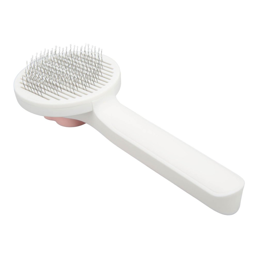 Buhb Cat Grooming Brush, Stainless Steel Comfortable Pet Brush (Pink)
