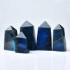 WGPHD Meditation at Home Natural Labradorite Tetrahedral Point Blue Moonstone Energy Tower Blue Aura Home Decor Gift view 3