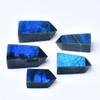 WGPHD Meditation at Home Natural Labradorite Tetrahedral Point Blue Moonstone Energy Tower Blue Aura Home Decor Gift view 4
