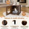 COSTWAY 2-Pack Cat Cabinet, Litter Box Enclosure and Cat House, Vintage Brown, 50 x 53 x 55 cm view 2