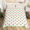 Cherry Duvet Cover Set for Children, Girls, and Teens, Fruit and Branch Design, Geometric Style, 2-Piece, Single Size view 1