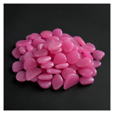 Purple Glow-in-the-Dark Decorative Pebbles, 100 Pieces