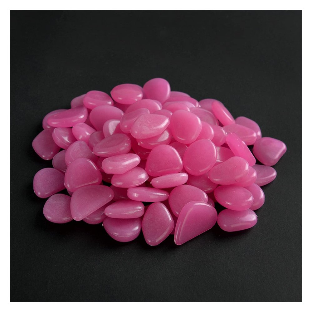 Purple Glow-in-the-Dark Decorative Pebbles, 100 Pieces