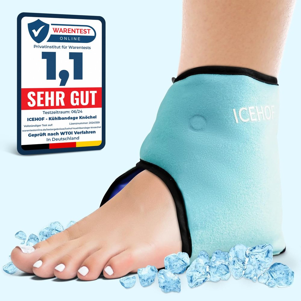ICEHOF Ankle Cooling Gel Bandage, Hot & Cold Therapy, One Size (1 Pc.)
