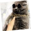 Mipcase 9-Piece Pet Accessories Set with Retro Straw Hats, Gold Necklaces and Sunglasses for Dogs and Cats view 3