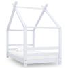 WIFESE White Solid Pine House Bed Frame, 80 x 160 cm view 1