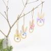 Easter Decoration Bow Bell Wooden Rabbit Charm Ornament, Soft Bow 1.8 m Garland for Stairs (Pink, One Size) view 4