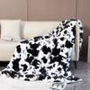 Lipfer Soft Warm Cow Print Double-Layer Plush Flannel Blankets for Children and Adults view 3