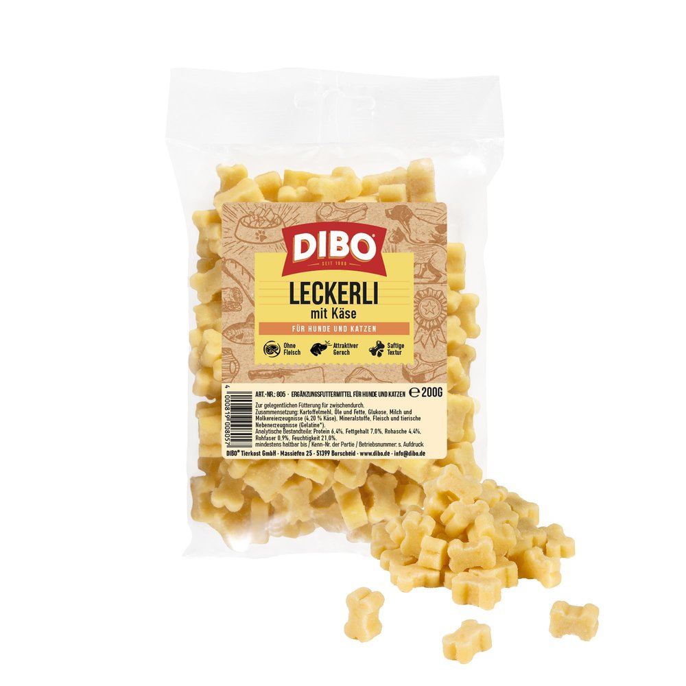DIBO Cheese Treats, 200g Bag - Dog Snack for Training