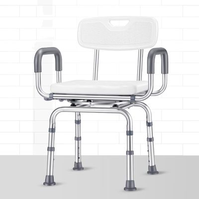 ADITAM Swivel Shower Chair for Seniors with Arms and Backrest