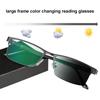 Fashion Photochromic Reading Glasses for Women/Men, UV/Radiation Filter, Glare Protection, Eye-Fatigue Relief (Brown, +1.25) view 2