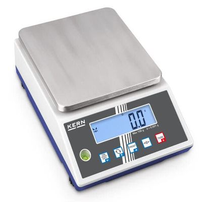 KERN PCB 6000-1 IoT-Line Compact Laboratory Balance, 0.1 g Readability, 6000 g Capacity, 150 × 170 mm Stainless Steel Pan