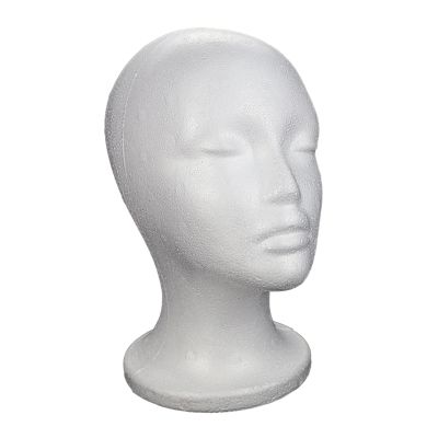 Folpus Women's Foam Head Model Hat and Cap Display Holder, White Hair Rack