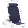 Adjustable Bed Backrest with Steel Frame, Navy Blue, 72 cm view 3