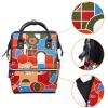 Large-Capacity Multifunctional Waterproof Diaper Backpack for Moms and Dads, Abstract Flowers, Color 9, One Size view 3