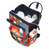 Large-Capacity Multifunctional Waterproof Diaper Backpack for Moms and Dads, Abstract Flowers, Color 9, One Size view 4