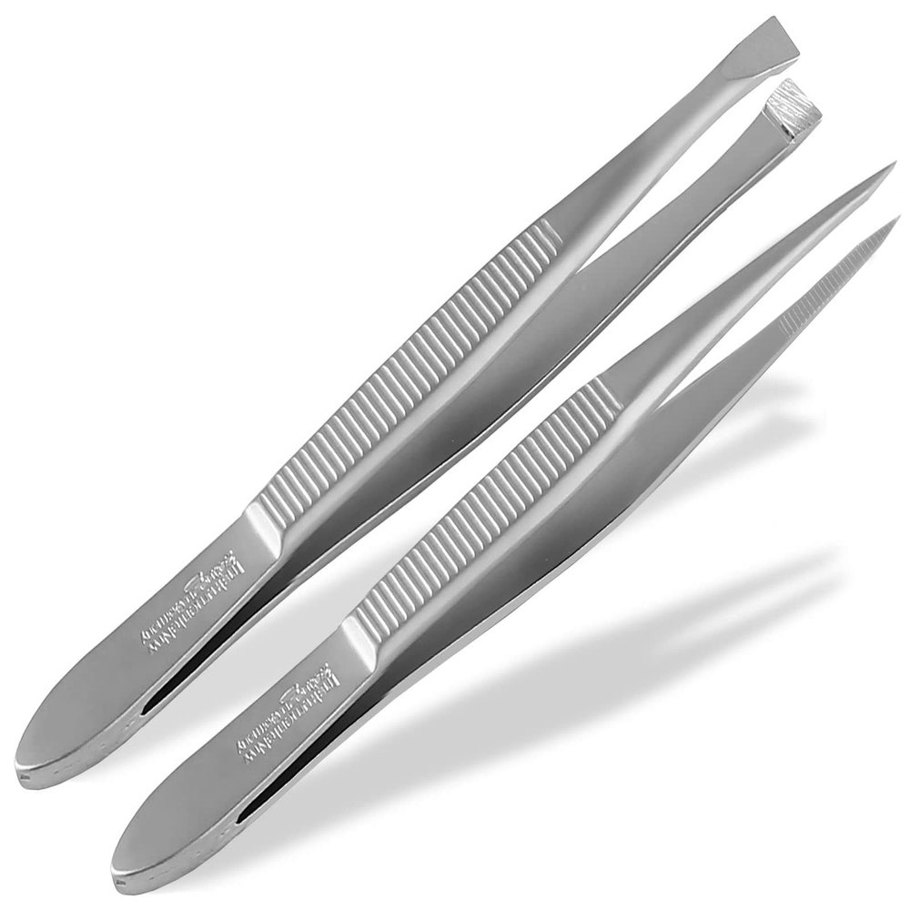 Solingen Professional Tweezer Set, 2-Piece, Pointed & Straight