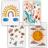 Rainbow, Sun & Butterflies Wall Art Set of 4, DIN A4 view 1