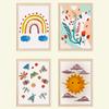 Rainbow, Sun & Butterflies Wall Art Set of 4, DIN A4 view 2