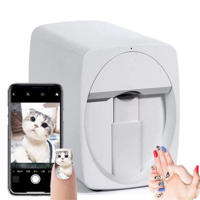 HUMNZR 3D Nail Art Printer, Portable Digital Touchscreen Printer, White