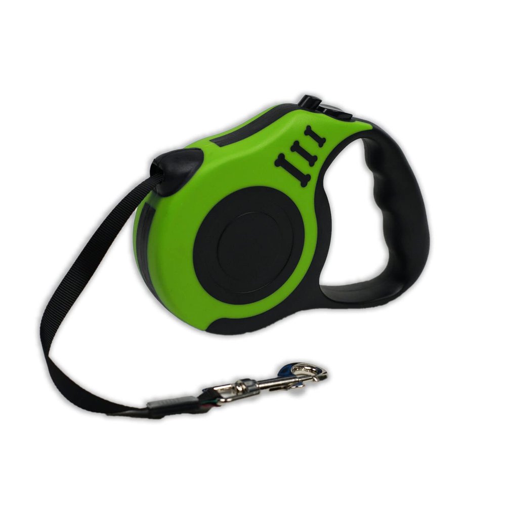 5-Meter Retractable Dog Leash, Green, for Dogs, Cats, and Puppies