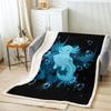 Pink Axolotl Throw Blanket, 229 x 229 cm, Kawaii Ocean Design, Black view 2