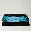 Pink Axolotl Throw Blanket, 229 x 229 cm, Kawaii Ocean Design, Black view 3