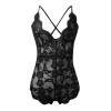 Open-Crotch Bodysuit, Breathable Push-Up Backless Lace V-Neck Babydoll Lingerie view 3